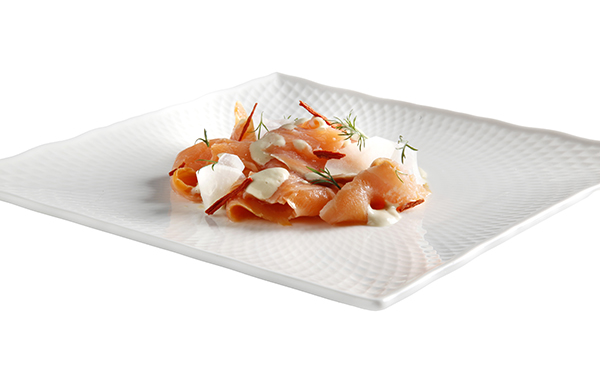 Marinated salmon, daikon and oyster mayonnaise 1